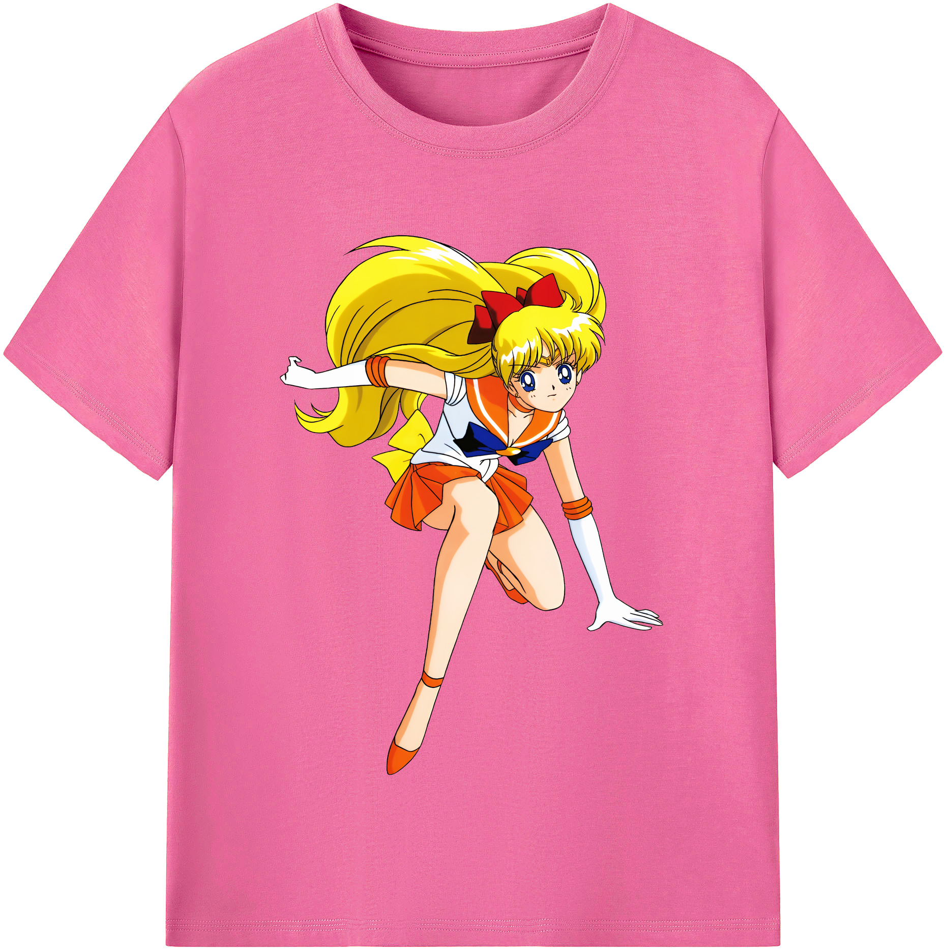 （画像用） 美少女戦士セーラームーン 愛野 美奈子 あいの みなこ Sailor Moon Aino Minako レディースカジュアルプリントTシャツ（綿100％）